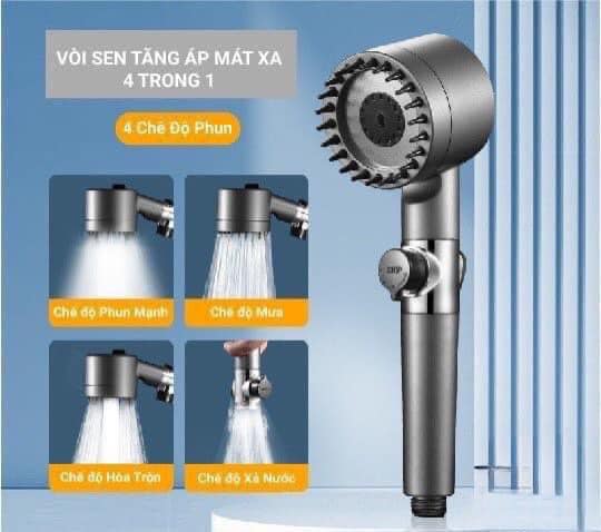 BỘ VÒI SEN MÁT XA TĂNG ÁP 4IN1 - Ảnh 1