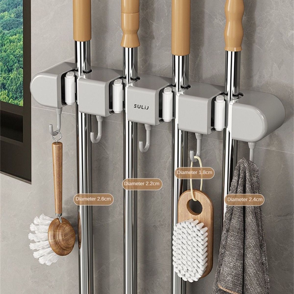 Móc Treo Cây Lau Nhà Vệ Sinh Gắn Tường Đa Năng Tiện Dụng - Ảnh 1