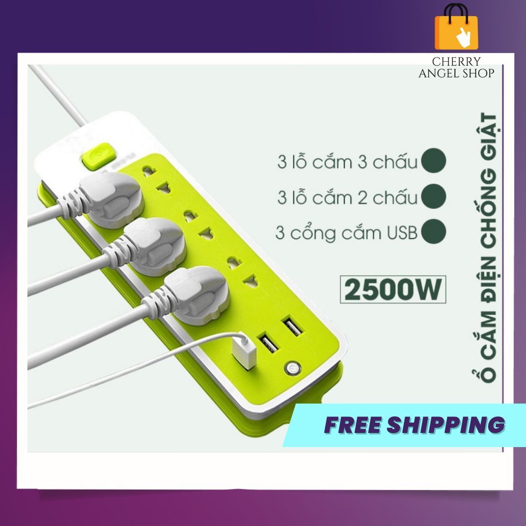 Ổ Cắm Điện Xanh USB Đa Năng Cao Cấp - Ảnh 1