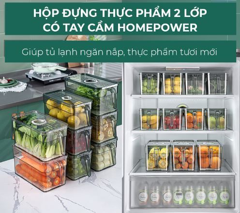 HỘP ĐỰNG THỰC PHẨM TỦ LẠNH CÓ TAY CẦM 5L - Ảnh 1