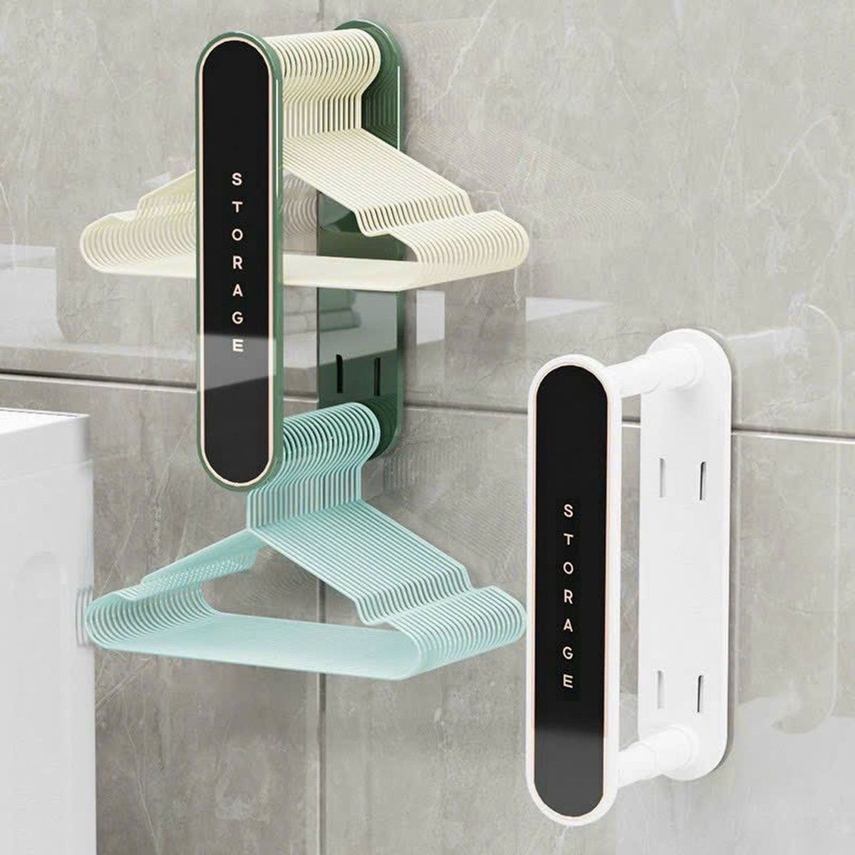 Kệ treo móc quần áo gấp gọn dán tường siêu chắc  - Ảnh 1