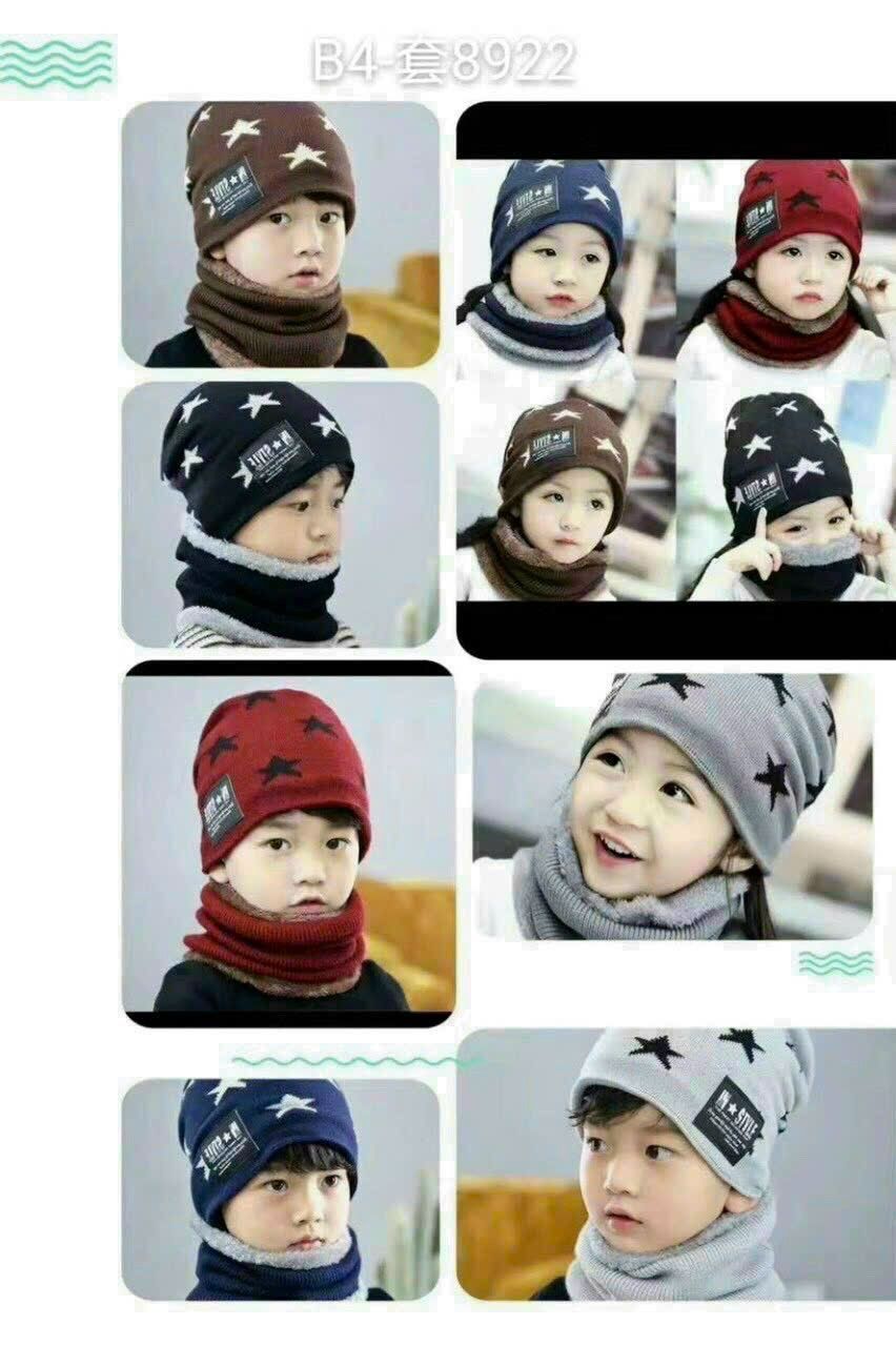 MŨ LEN CHO BÉ KÈM KHĂN CHOÀNG - Ảnh 1
