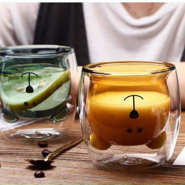 LY THUỶ TINH 2 LỚP CÁCH NHIỆT HÌNH GẤU - Ảnh 1