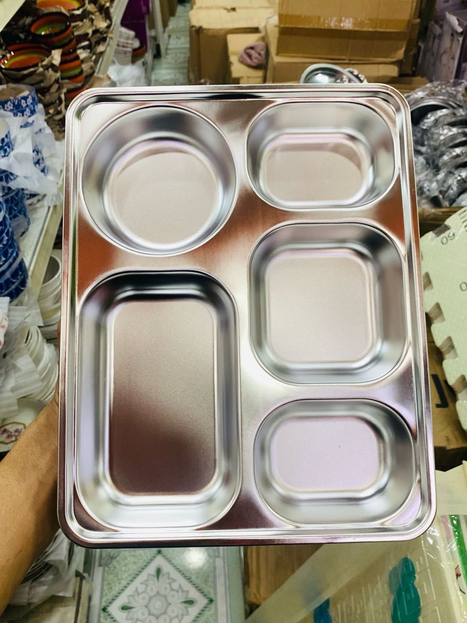 khay cơm inox 5 ngăn - Ảnh 1