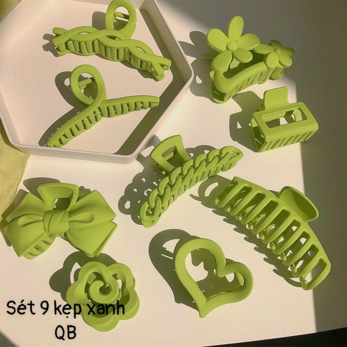 Set 9 kẹp xanh lá  - Ảnh 1