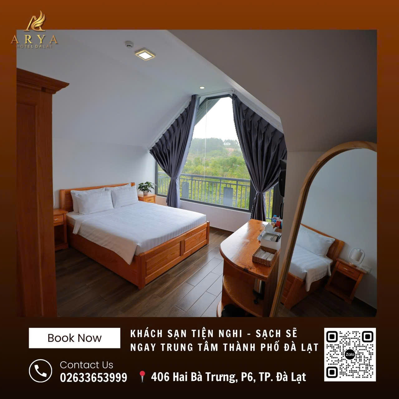 Arya Hotel Dalat : 406 Đường Hai Bà Trưng, Phường 6, Đà Lạt, Lâm Đồng, Việt Nam - Ảnh 3