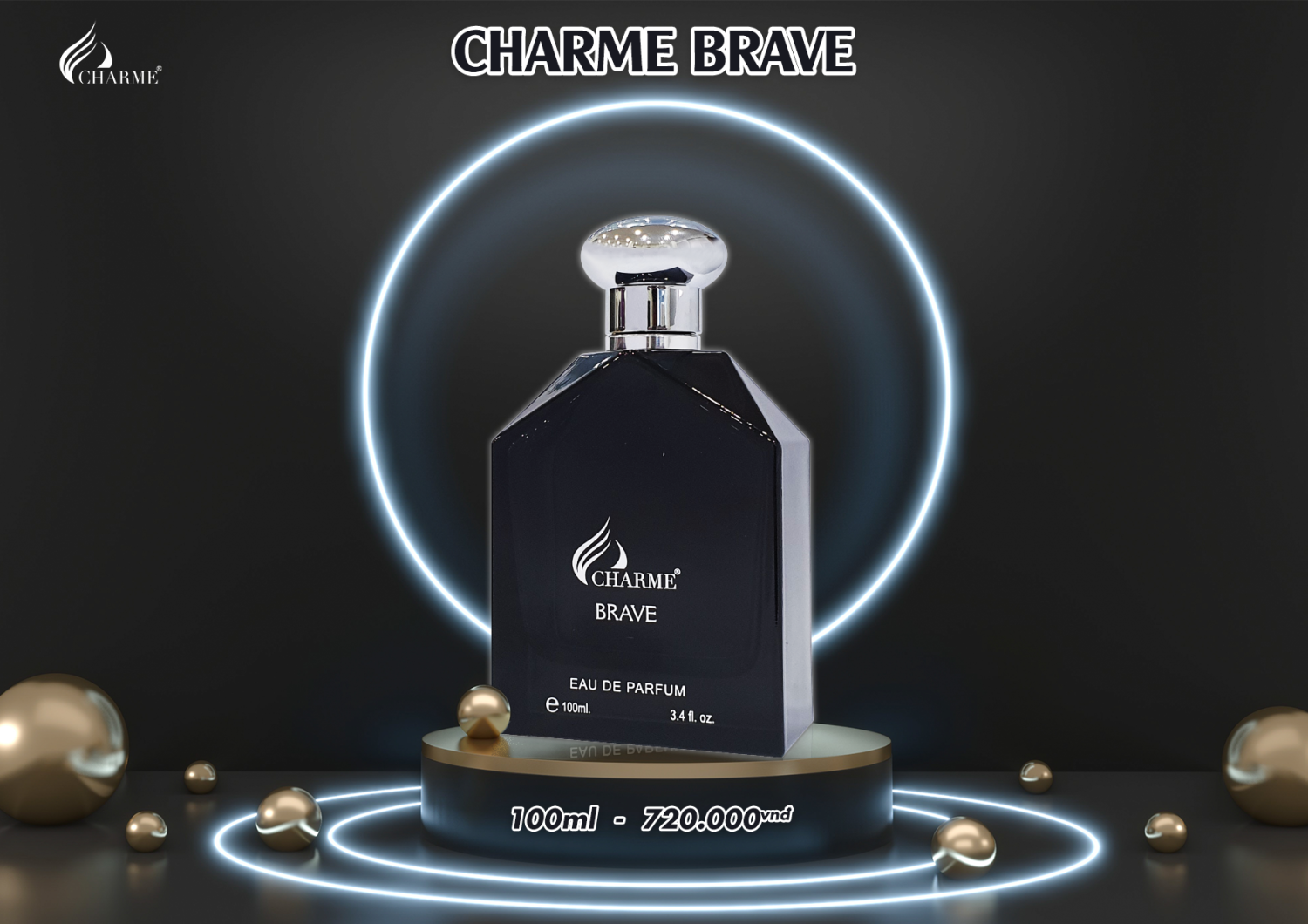 Nước hoa nam cao cấp Charme Brave 100ml lưu hương lâu mang lại thần thái thu hút dành cho nam giới - Ảnh 1