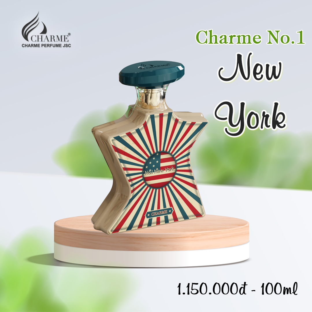 Nước hoa unisex chính hãng Charme N0.1 NewYork 15ml kết hợp rất gợi cảm giữa mùi hương gỗ và hương cay nồng - Ảnh 1