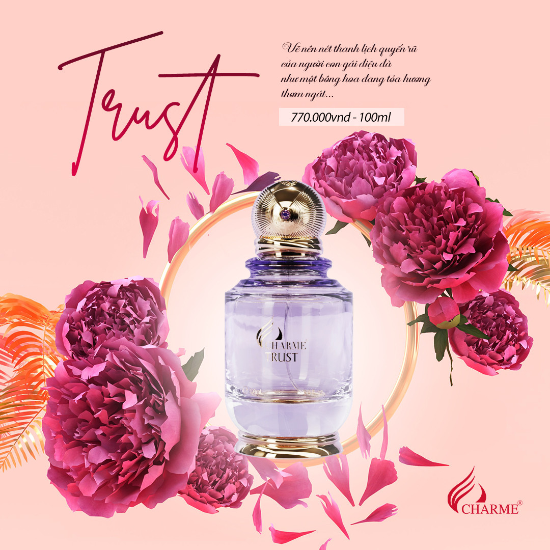 Nước hoa nữ cao cấp Charme Trust 100ml mùi hương hoa cỏ trái cây tươi mát trang nhã lưu hương lâu - Ảnh 1