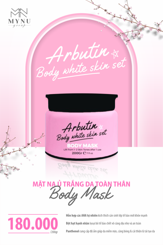 MẶT NẠ Ủ TRẮNG DA TOÀN THÂN ARBUTIN BODY WHITE SKIN SET - BODY MASK - Ảnh 2